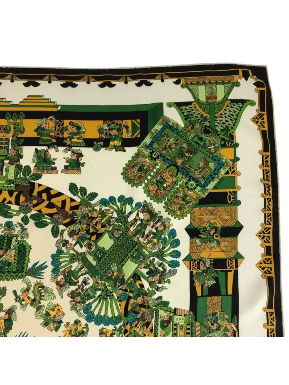 Hermes Astres Et Soleils Carre 90 Green Multicolor Silk Scarf - Picture 8 of 9